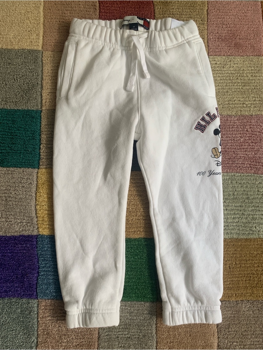 2T Tommy Hilfiger X Disney White Mickey Mouse Sweatpants NWOT